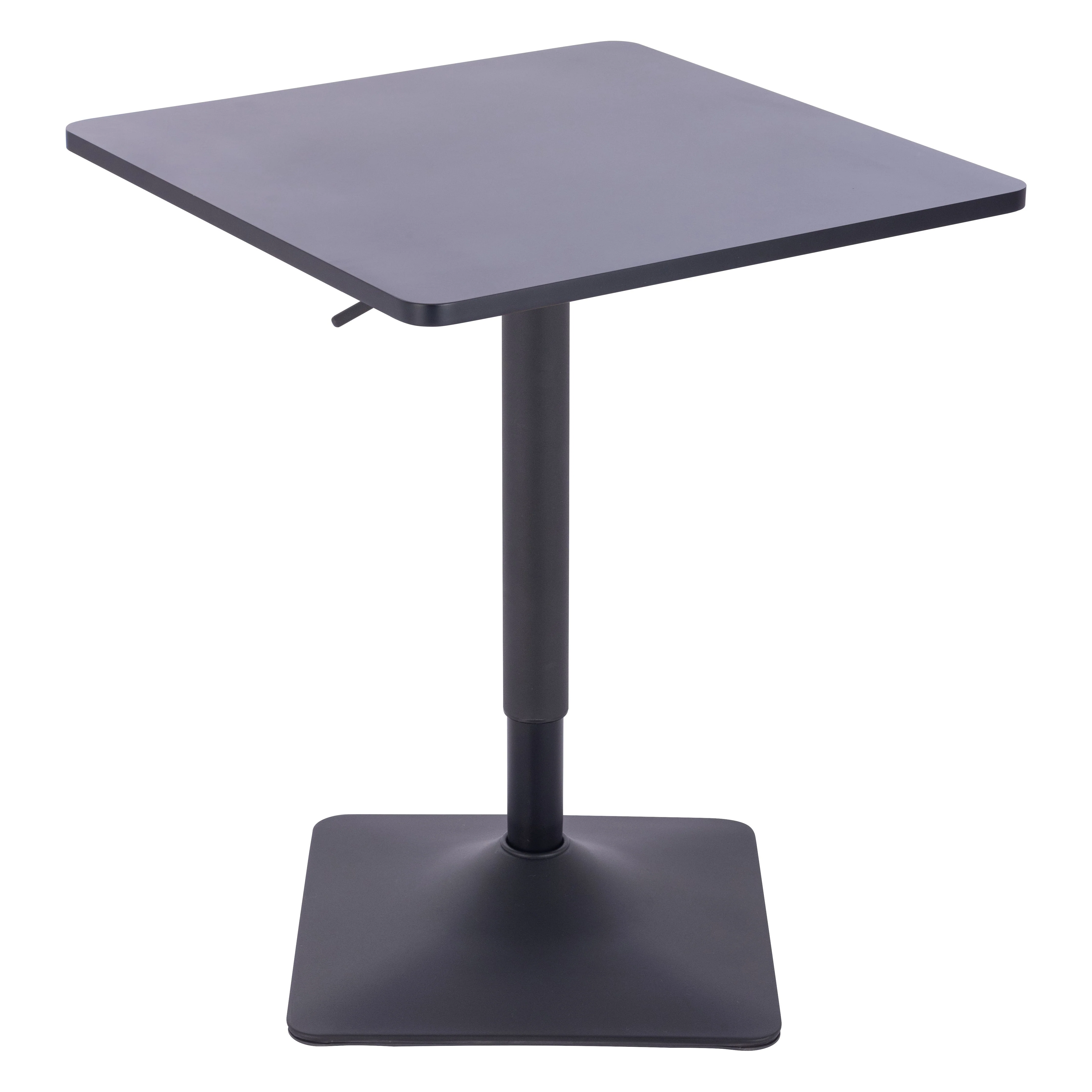 שולחן בר מרובע שחור 60*60 רגל מרובעת כרום - Image 3
