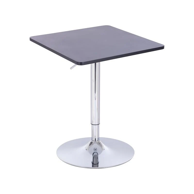 שולחן בר מרובע שחור 60*60 רגל עגולה כרום - Image 3