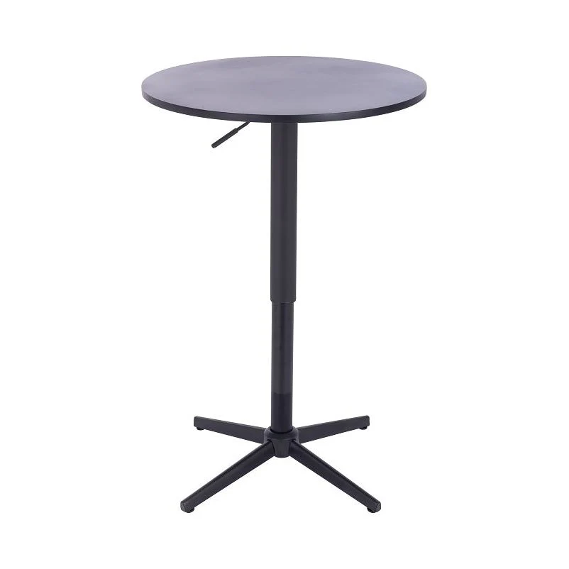 שולחן בר עגול שחור 60 ס"מ  רגל עגולה זהב - Image 2
