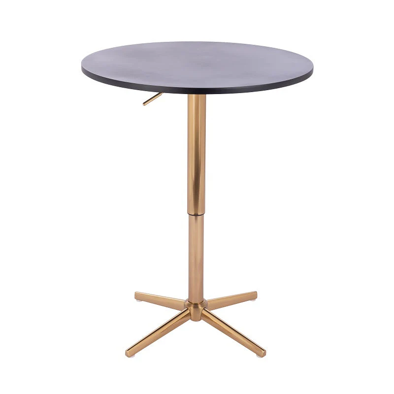 שולחן בר עגול שחור 70 ס"מ  רגל כוכב זהב - Image 2