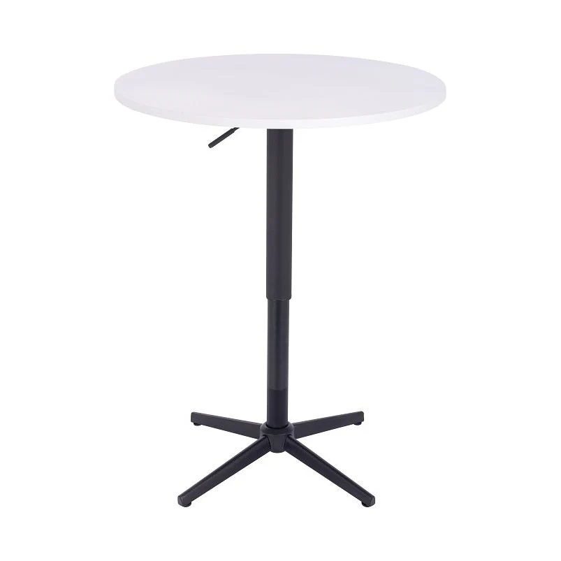 שולחן בר עגול לבן 70 ס"מ  רגל עגולה זהב - Image 2