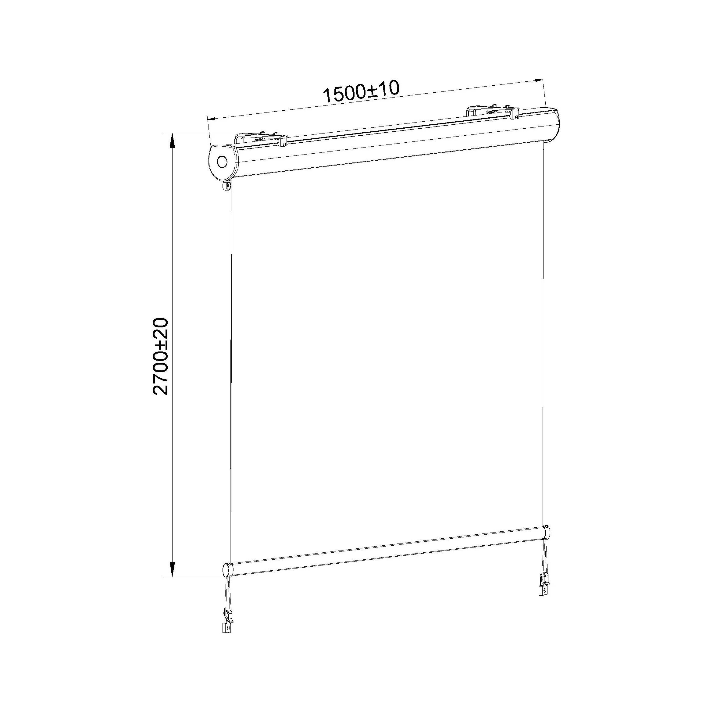 סוכך מסך למרפסת 2.7*1.5 מטר אפור - Image 4