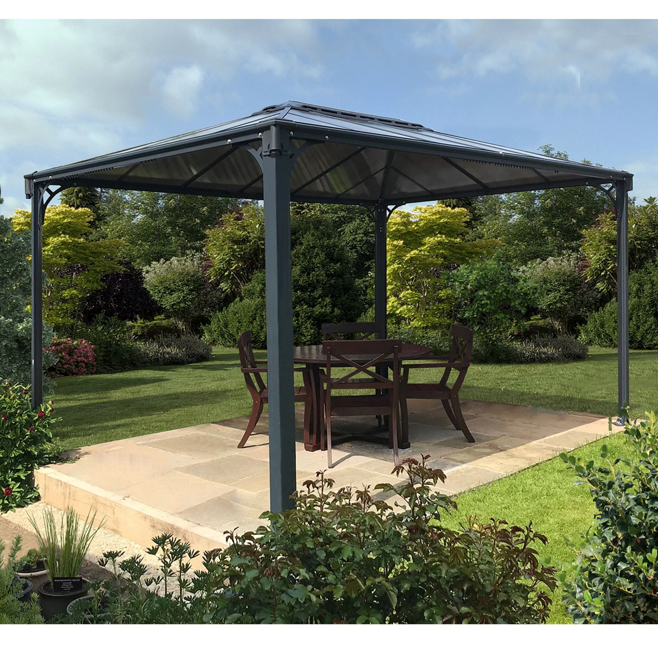 גזיבו Martinique אפור כהה 3X4.3 מבית פלרם - Canopia