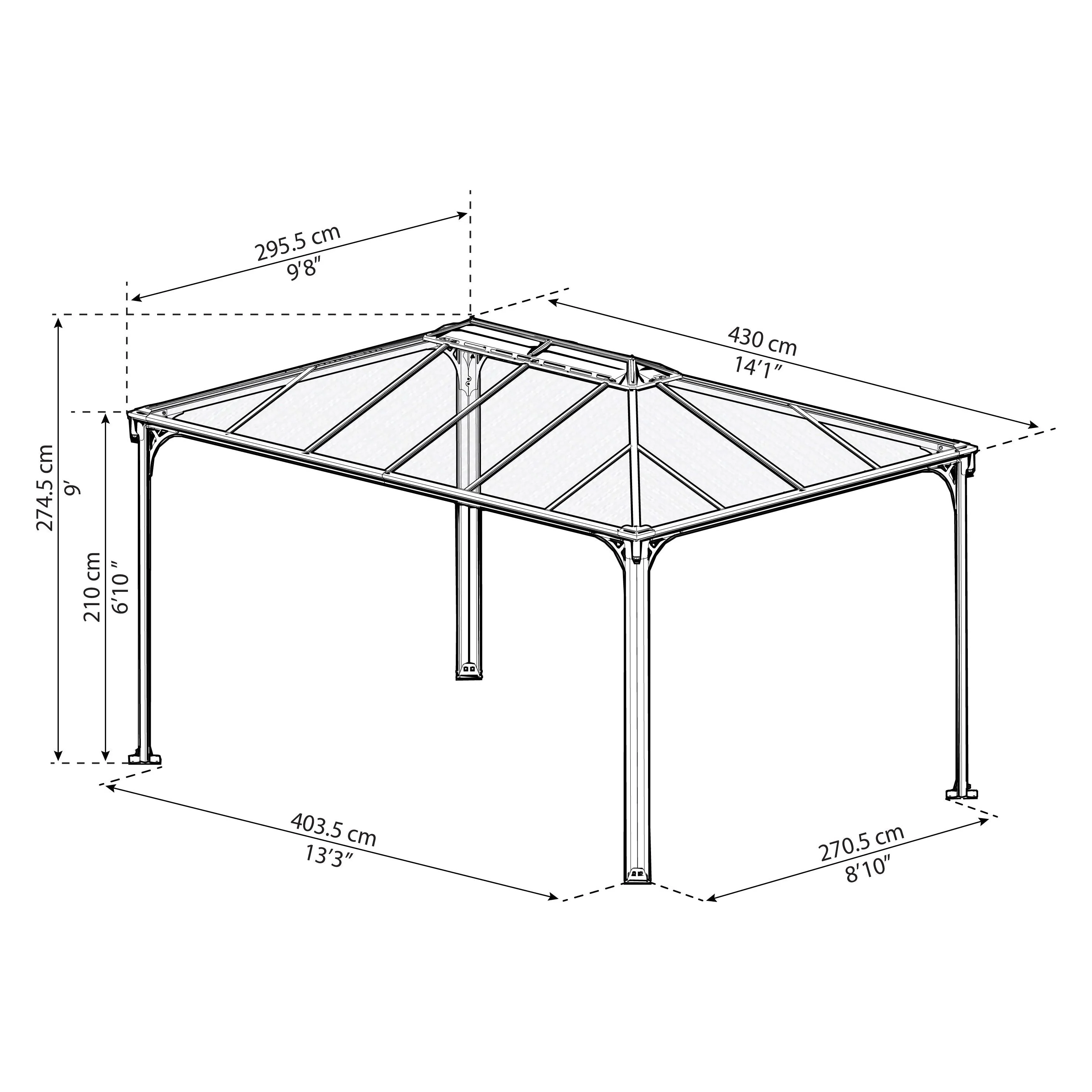 גזיבו Martinique אפור כהה 3X4.3 מבית פלרם - Canopia - Image 3