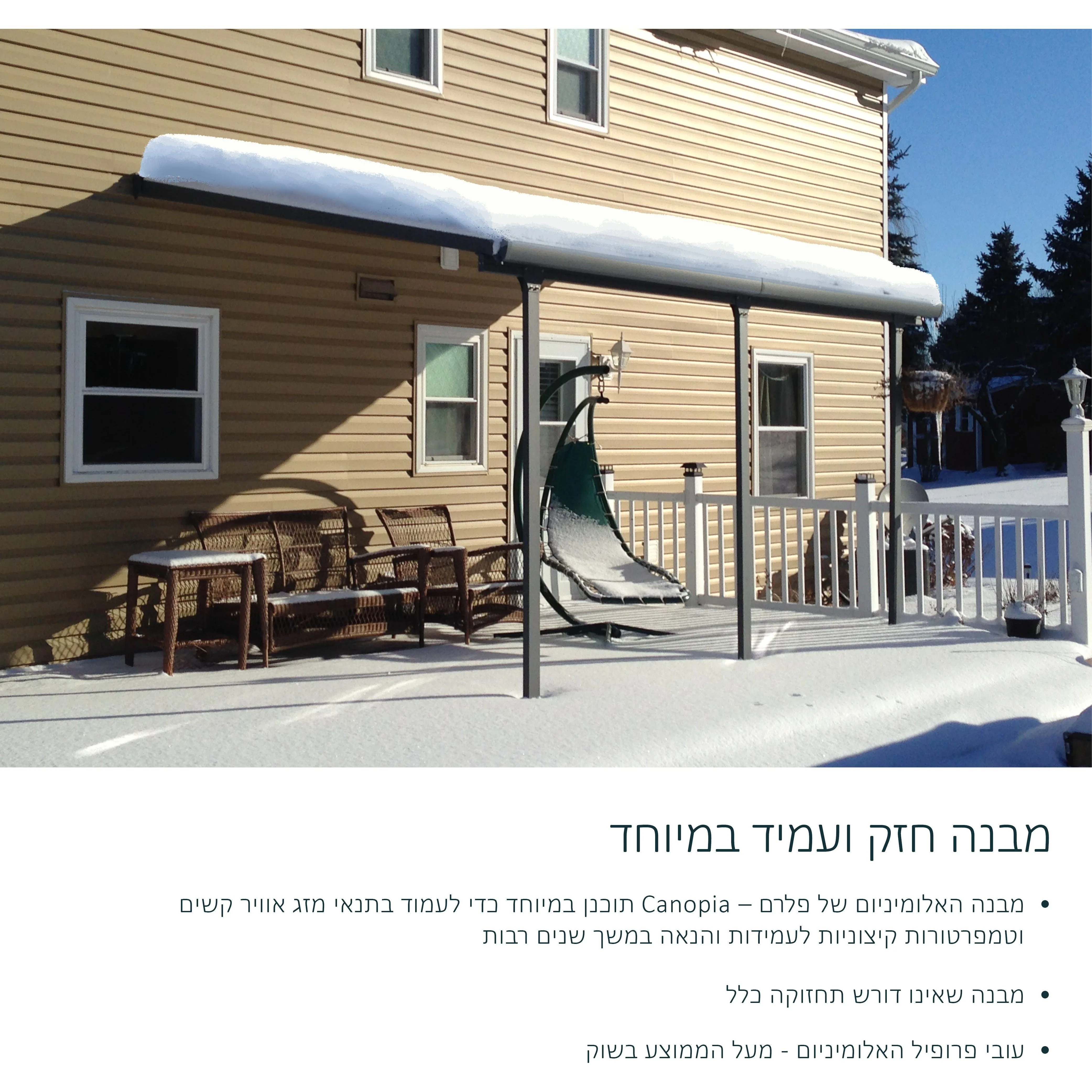 פרגולה אלומיניום Sierra אפורה 3x3.1 מבית פלרם - Canopia - Image 3