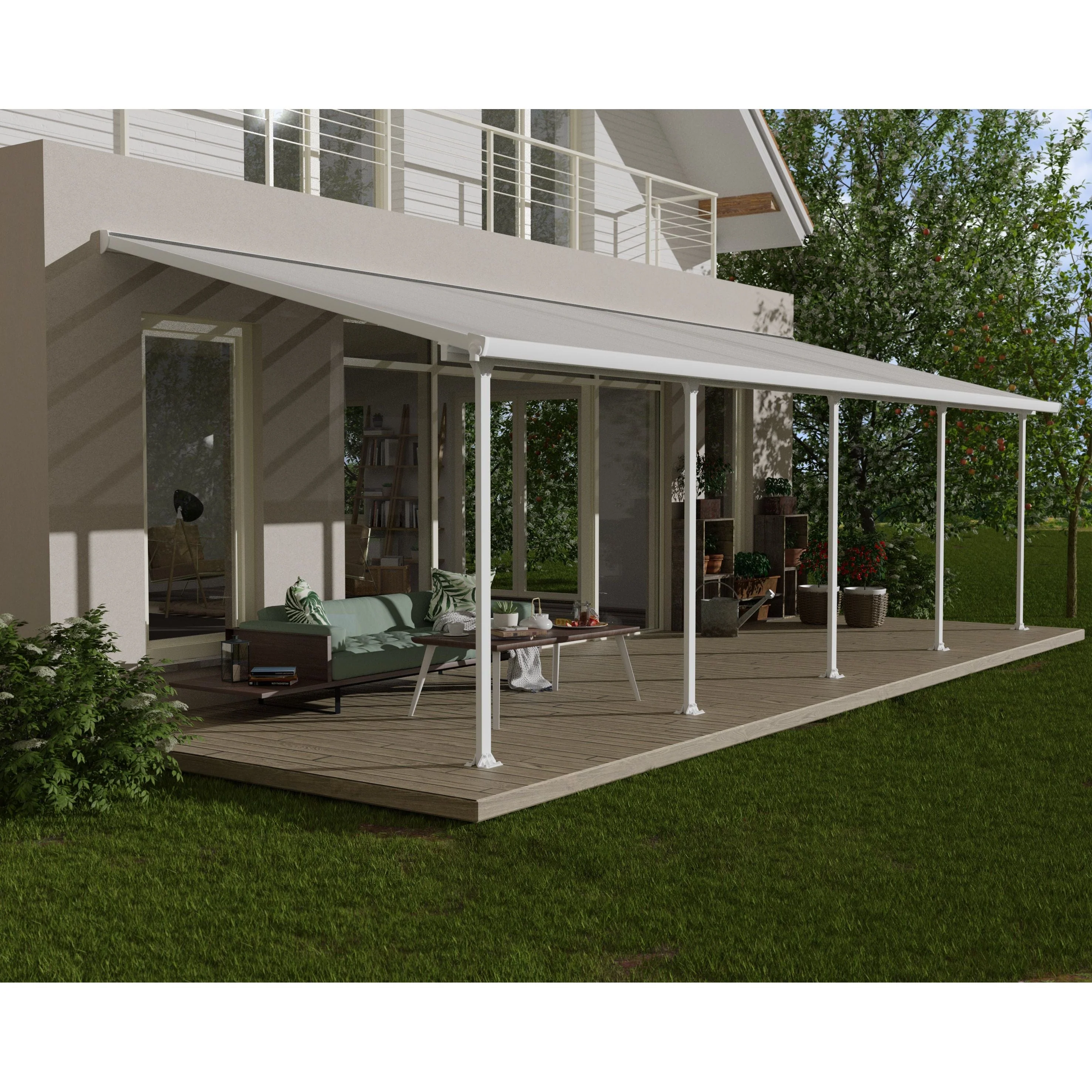 פרגולה אלומיניום Feria לבנה 3X9.2 מבית פלרם - Canopia