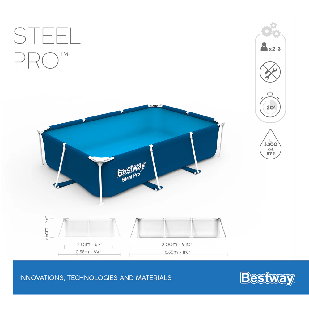 בריכה ביתית Bestway מלבנית 200*300 ס"מ - יבואן רשמי דגם 56404 - Image 7