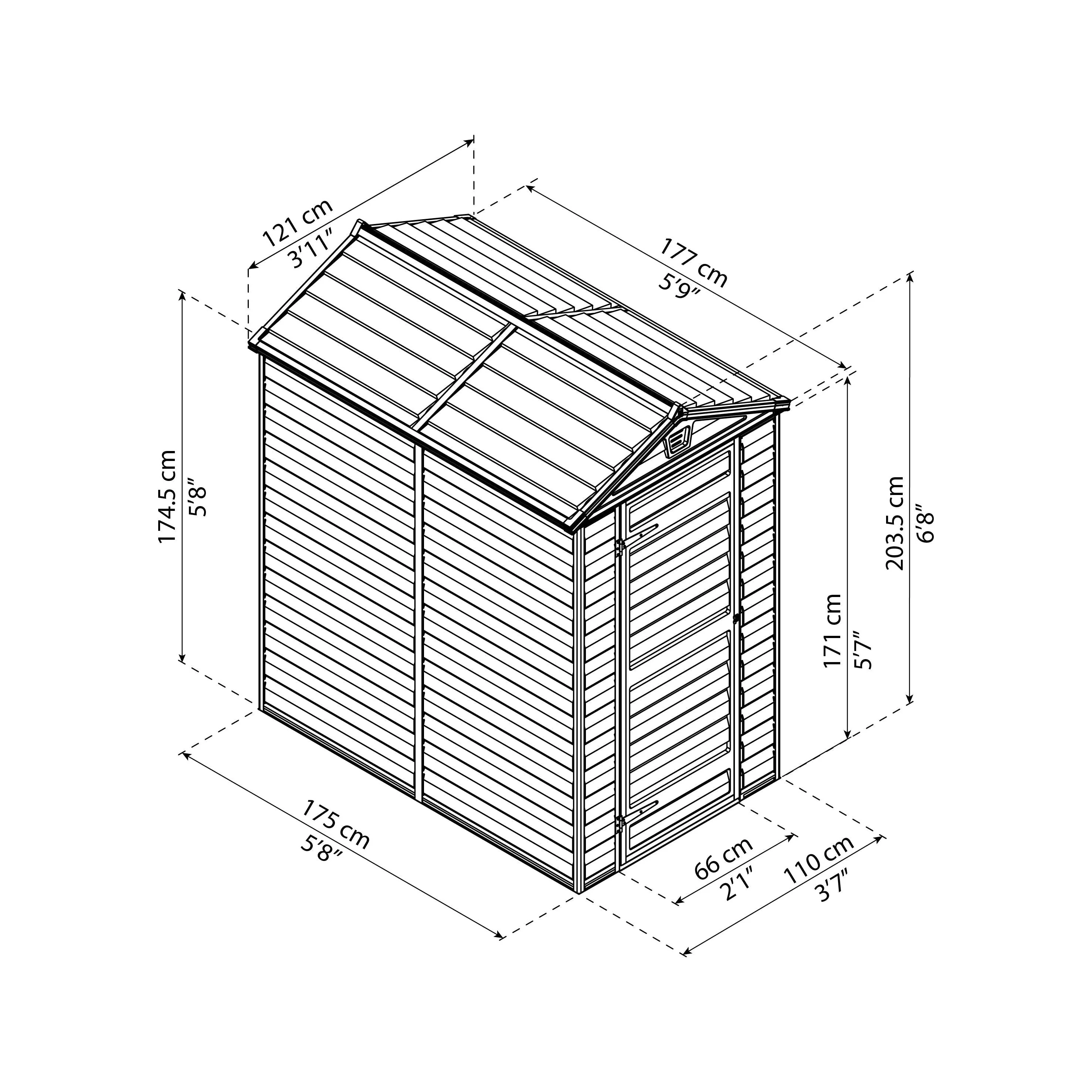 מחסן גינה Skylight אפור 1.2X1.8 מבית פלרם - Canopia - Image 3