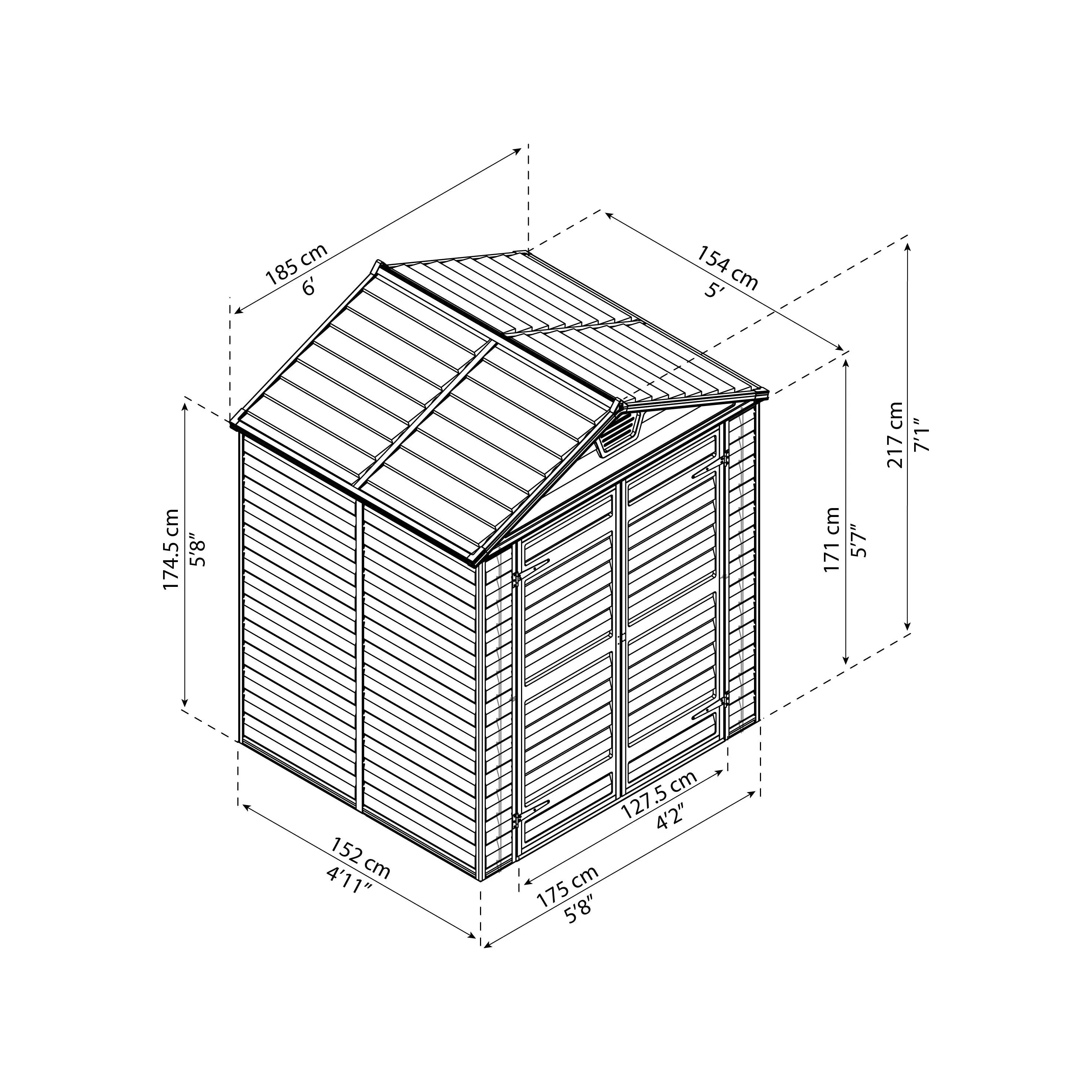 מחסן גינה Skylight אפור 1.9X1.5 מבית פלרם - Canopia - Image 3