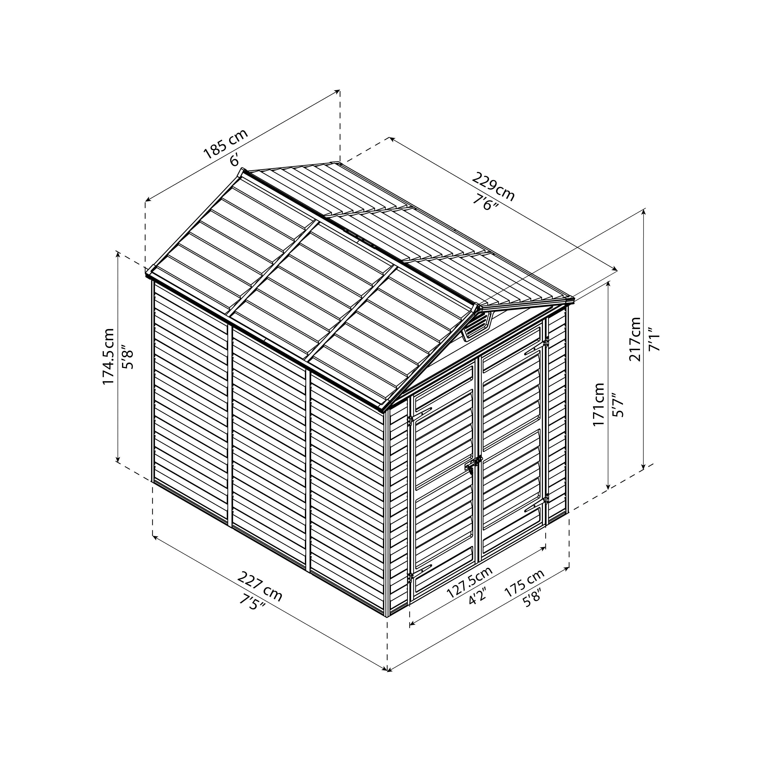 מחסן גינה Skylight אפור 1.9X2.3 מבית פלרם - Canopia - Image 4