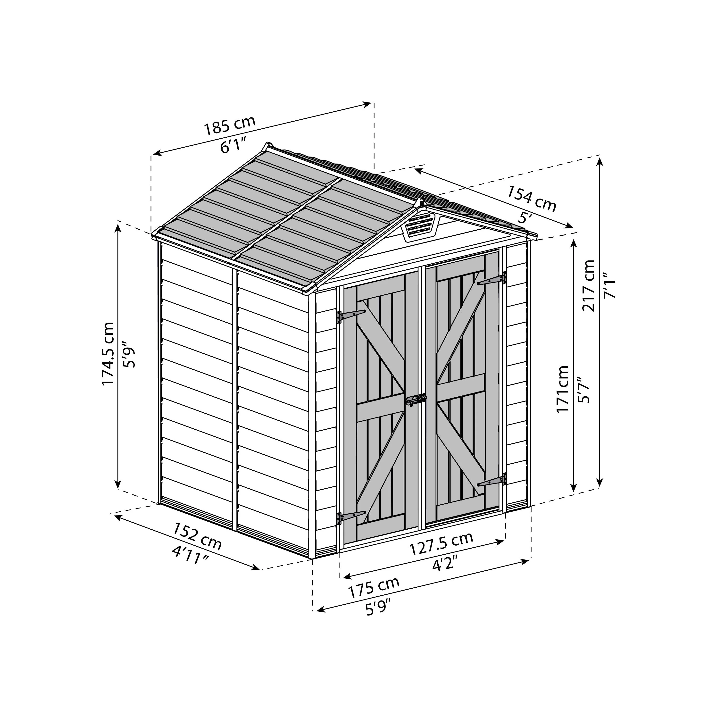 מחסן גינה Skylight קרם 1.9X1.5 מבית פלרם - Canopia - Image 3