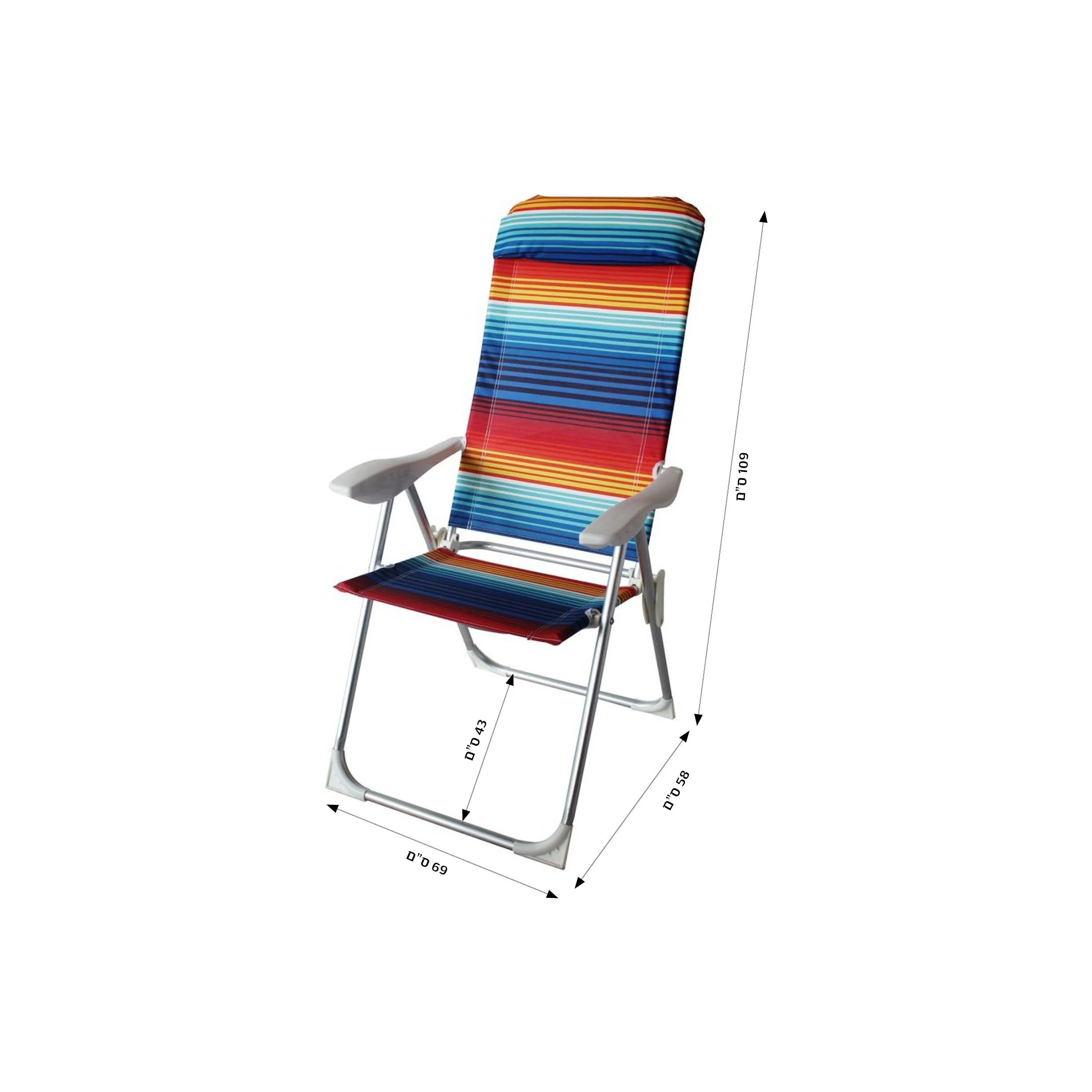 כסא ים מתקפל 5 מצבים גבוה - Image 3