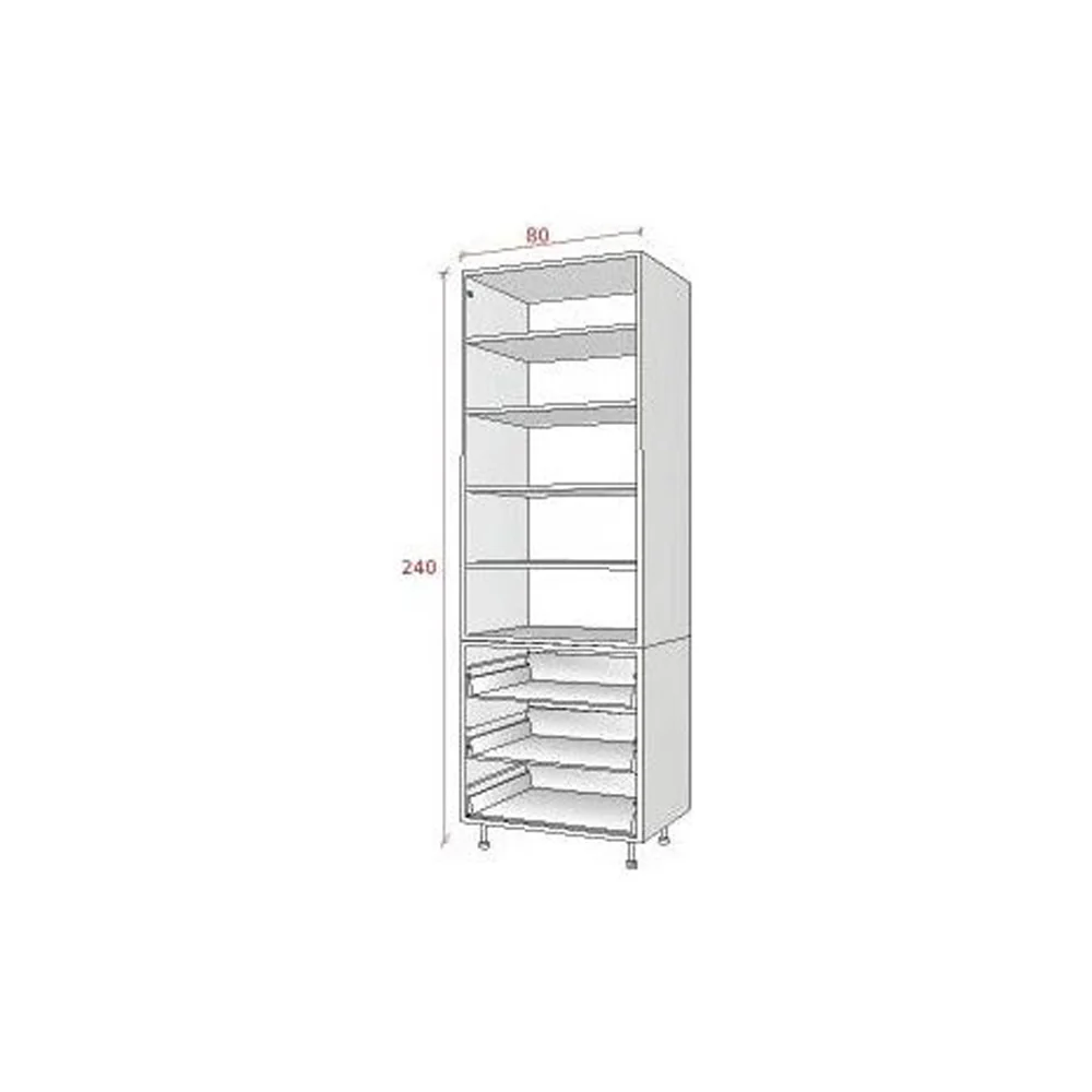 ארון בגדים אלון 2 דלתות + 3 מגירות אלון מבוקע - Image 2