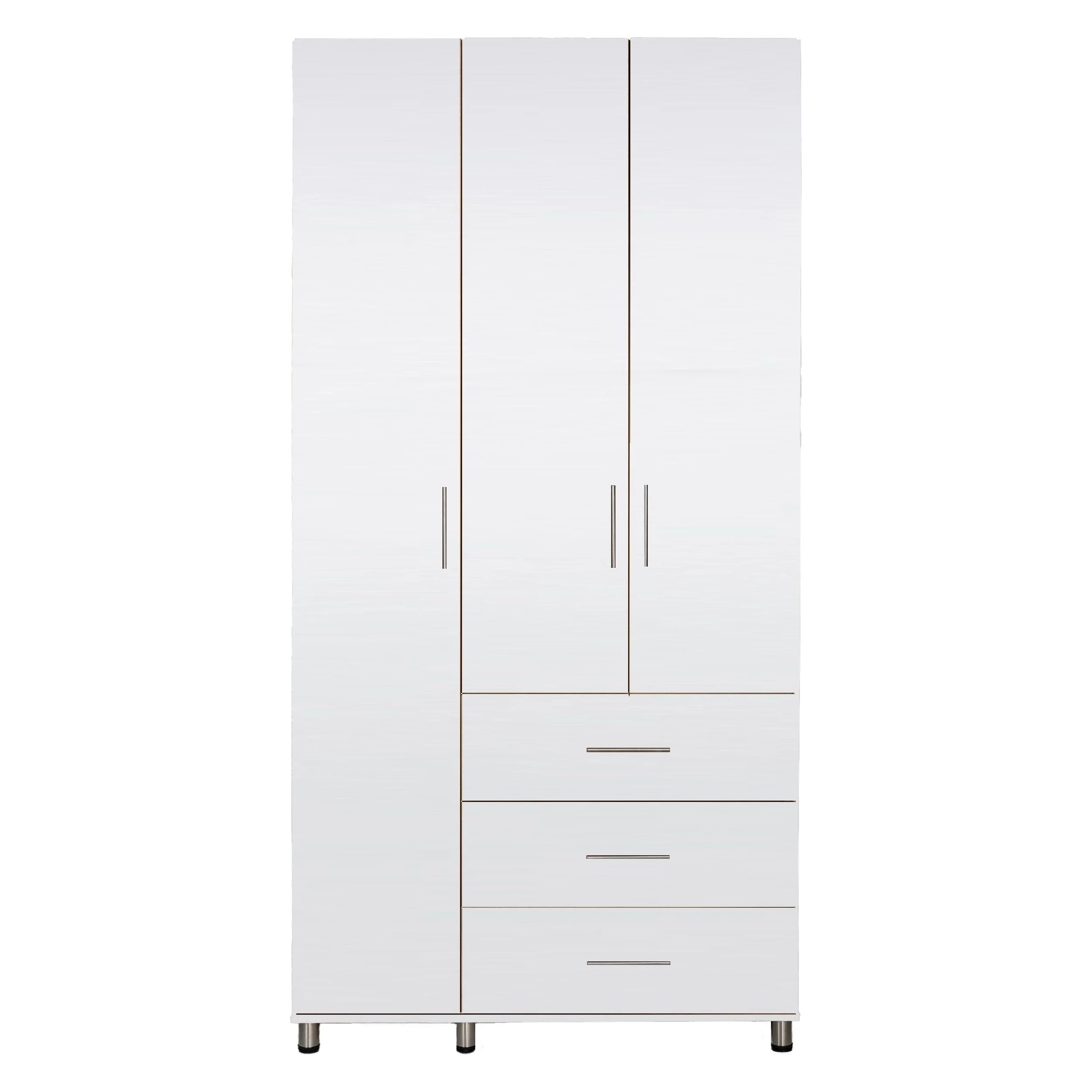 ארון בגדים אלון 3 דלתות + 3 מגירות לבן - Image 2