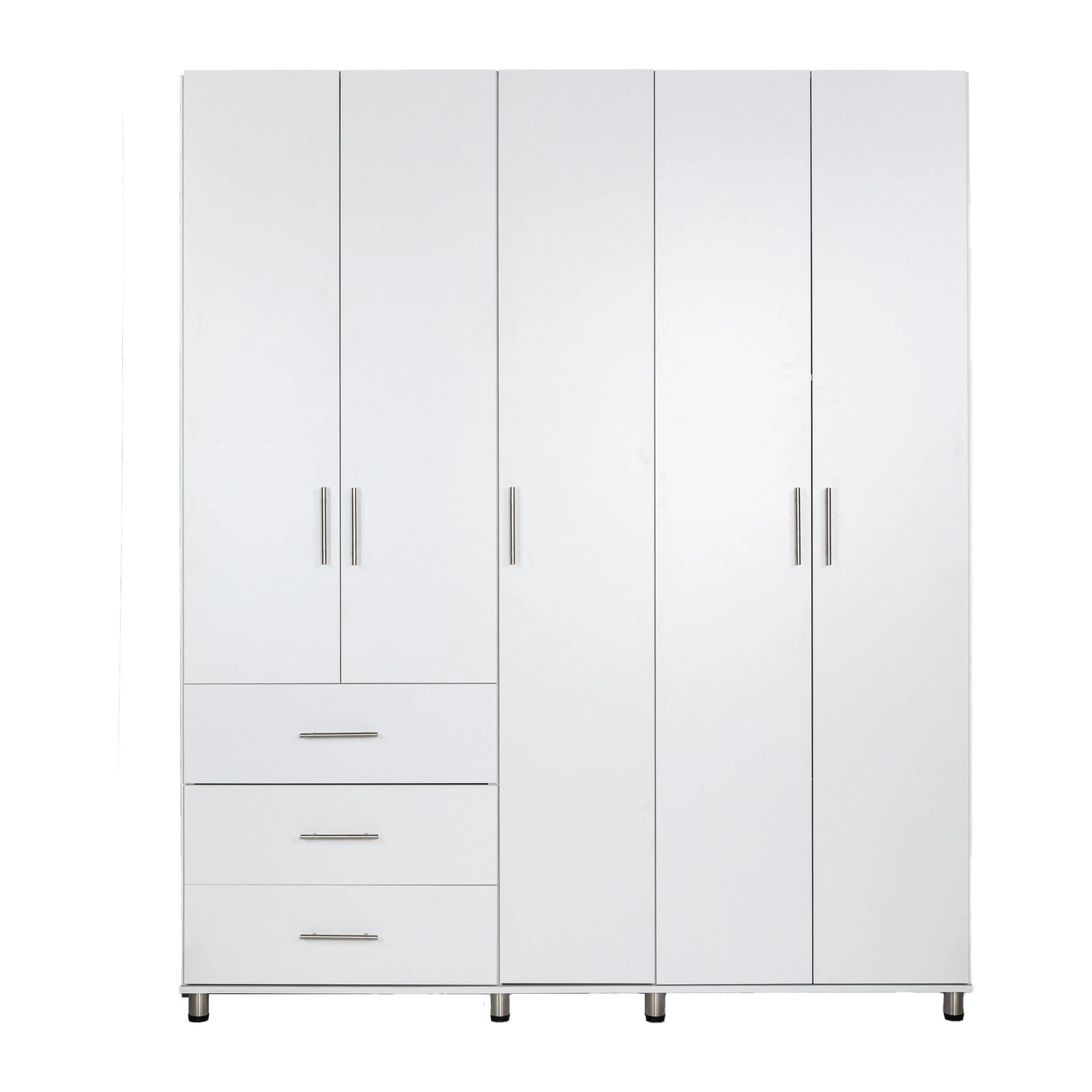 ארון בגדים אלון 5 דלתות + 3 מגירות לבן - Image 2