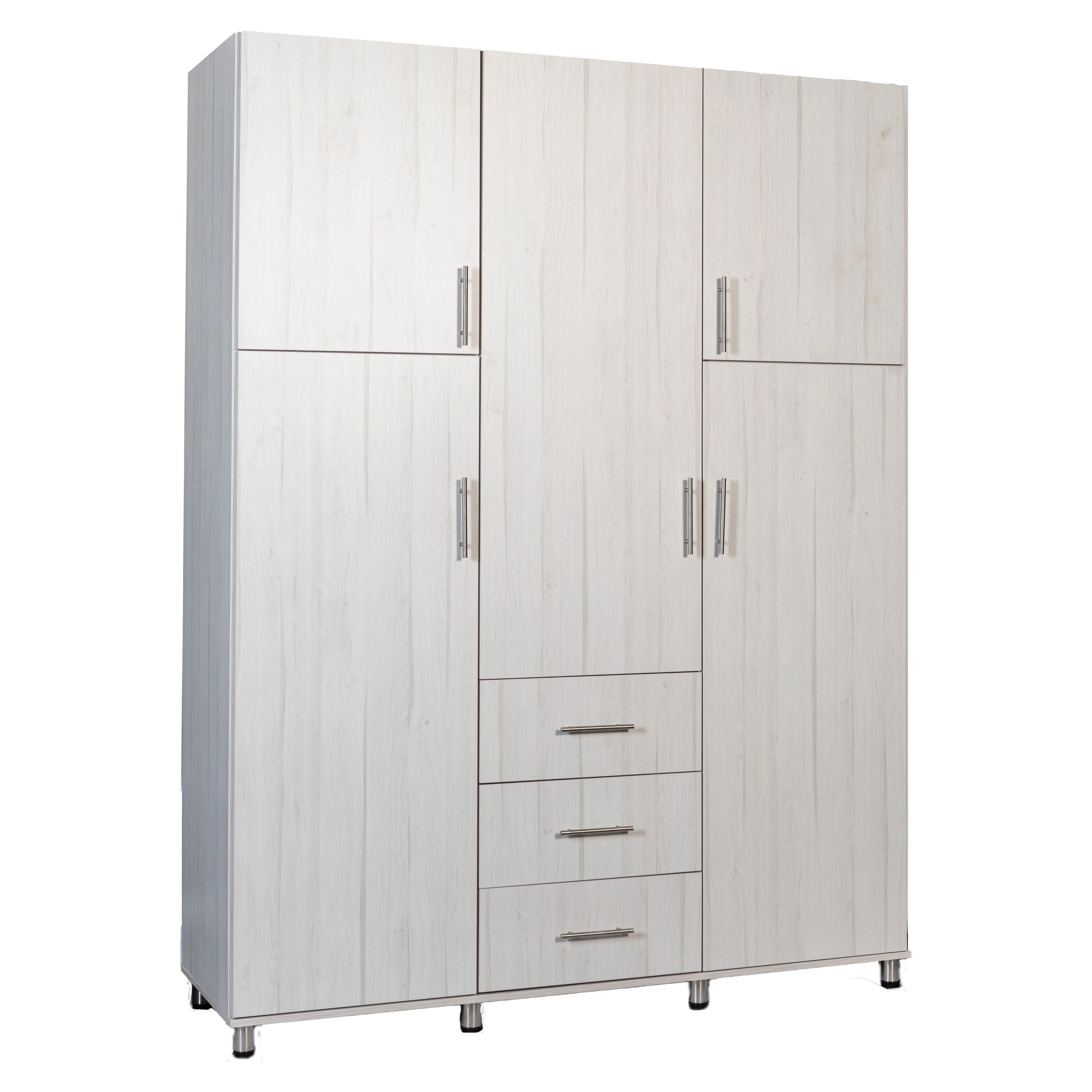 ארון בגדים אייל 1.80 מטר+ 3 מגירות עץ מולבן - Image 3