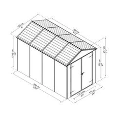 מחסן גינה Rubicon אפור כהה 1.9X3 מבית פלרם - Canopia - Image 3