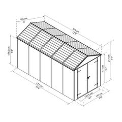 מחסן גינה Rubicon אפור כהה 1.9X3.8 מבית פלרם - Canopia - Image 3