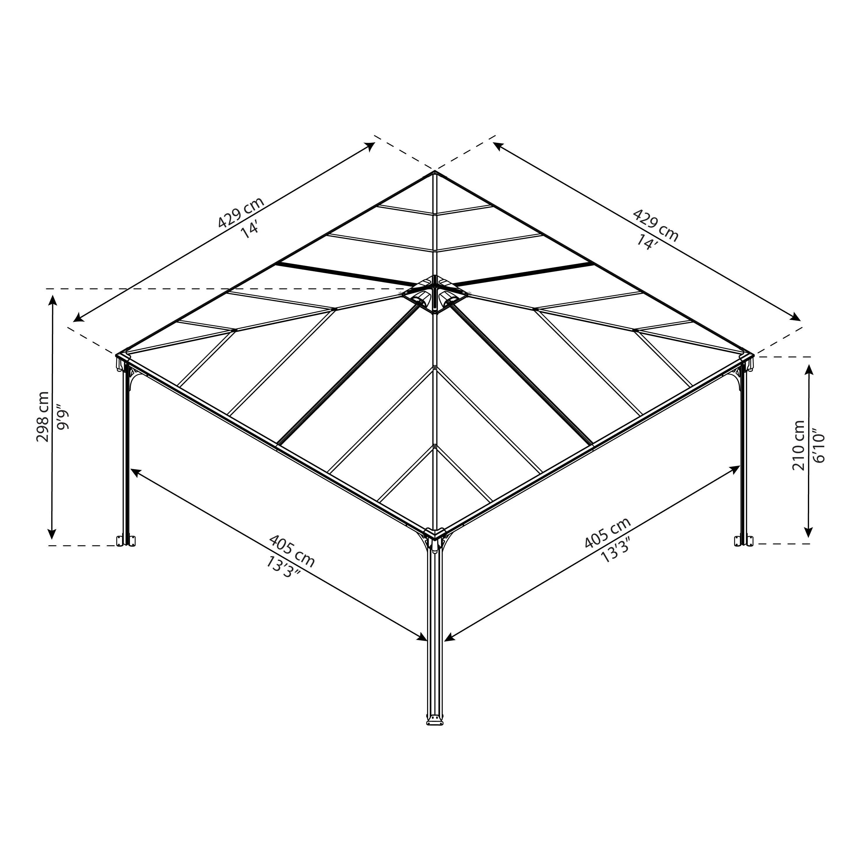 גזיבו Palermo אפור כהה 4.3X4.3 מבית פלרם - Canopia - Image 2