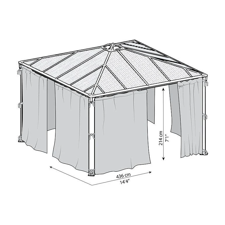 וילונות לגזיבו 4.3X4.3 Palermo מבית פלרם - Canopia - Image 4