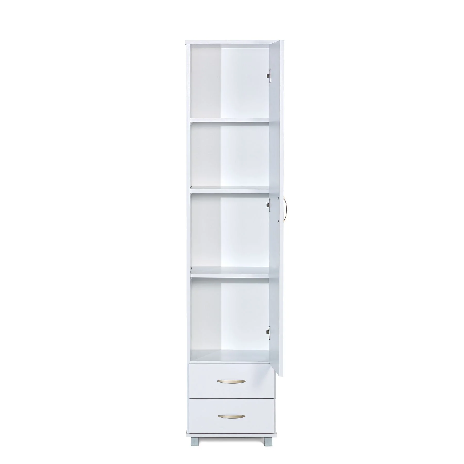 ארון שירות  דלת אחת 5 מדפים ו 2 מגירות  לבן - Image 2