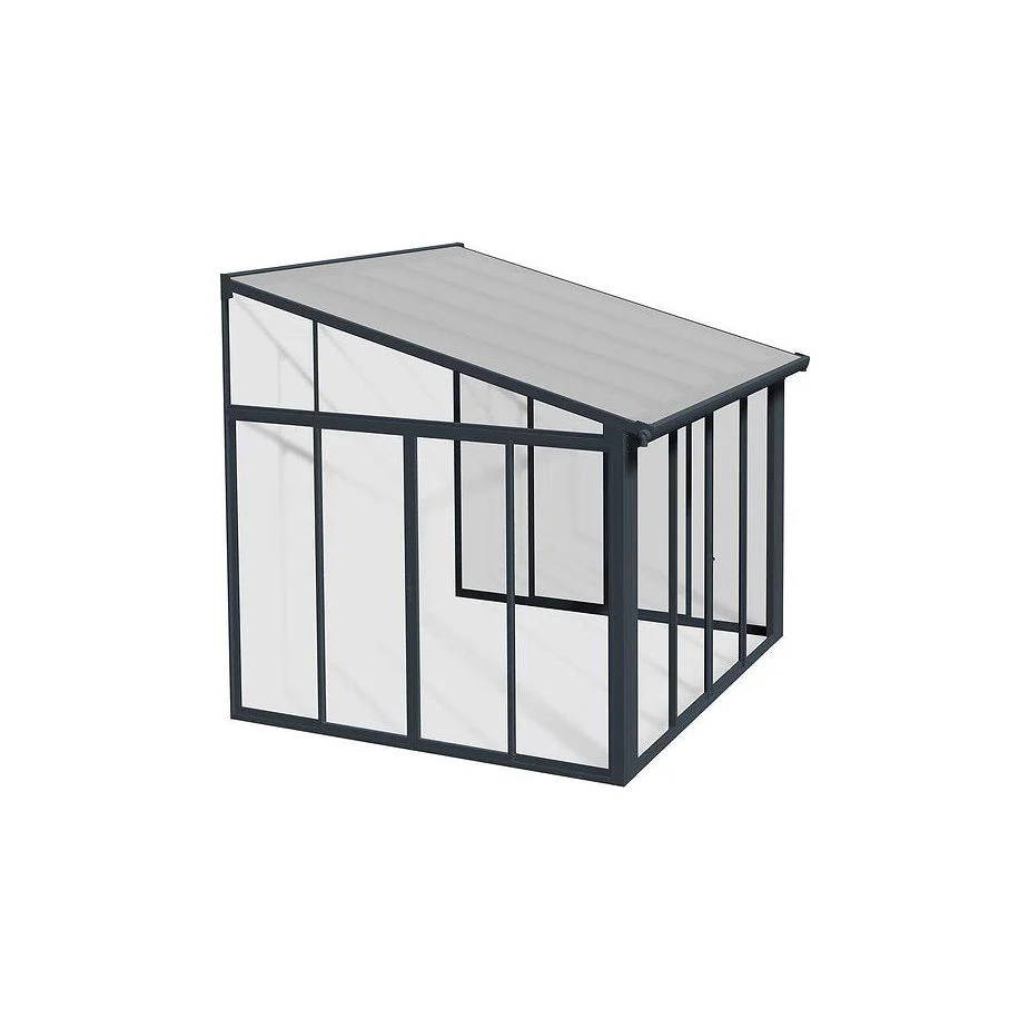 פרגולה אלומיניום סגורה SanRemo אפורה 3X3 קירוי שקוף מבית Canopia - Image 2