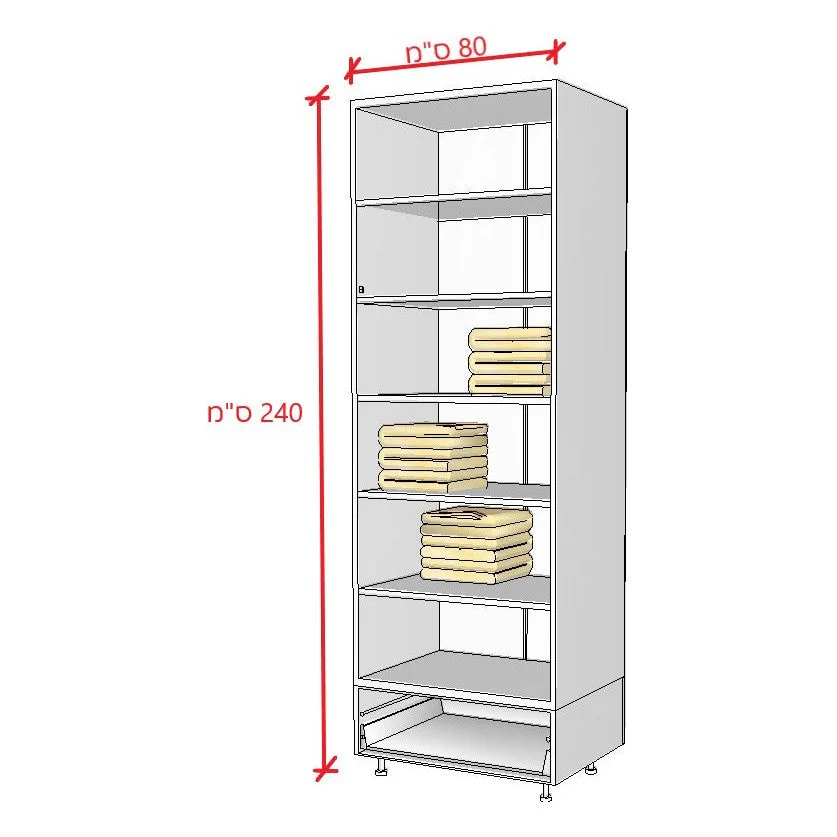 ארון בגדים הילה 2 דלתות ומגירה אבן - Image 2