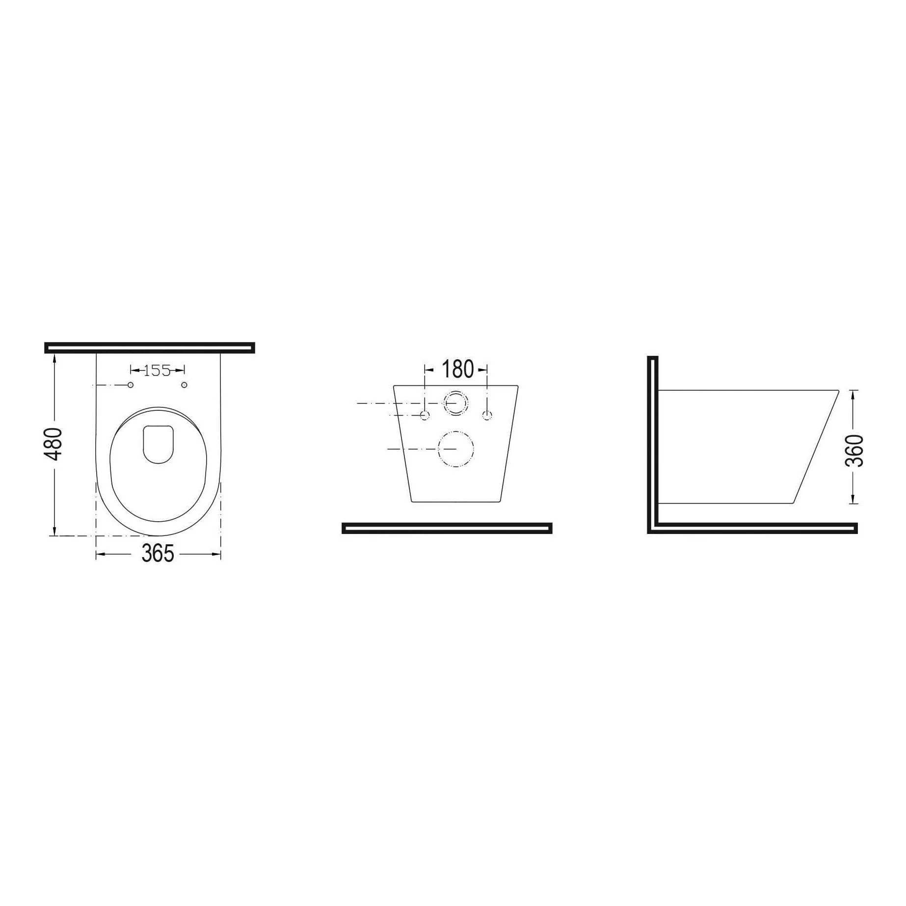 אסלה תלויה RIMLESS שחור מט טריקה שקטה - Image 2