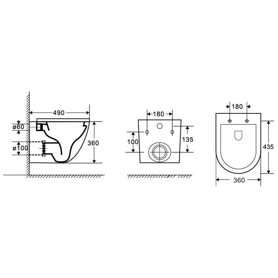 אסלה תלויה TAO RIMLESS לבן מט טריקה שקטה - Image 2