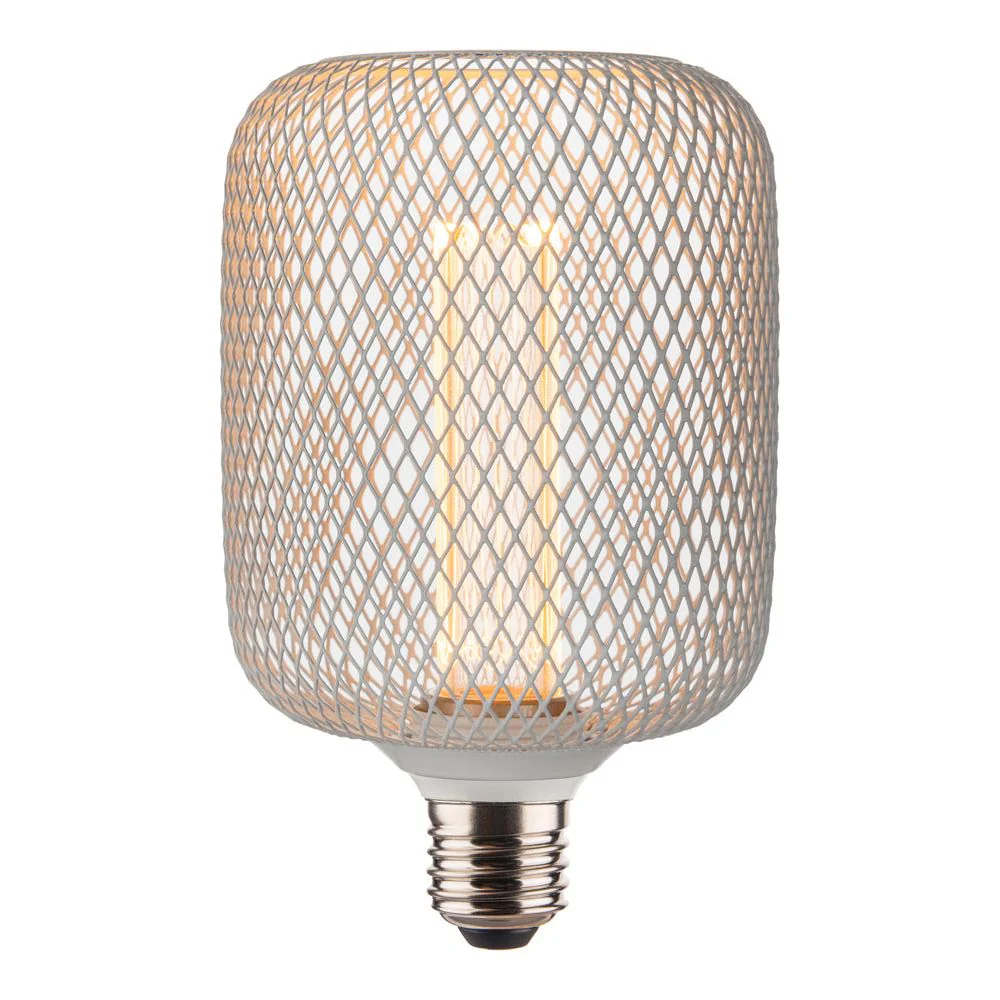 נורה מעוצבת גימור לבן TIFFANY ROLL E27 4W תאורת אווירה חמה