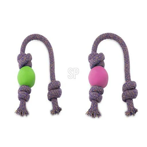 צעצוע לכלב חבל עם כדור 35 ס"מ - Image 2