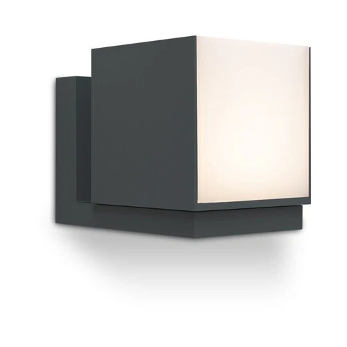 צמוד קיר אפור כהה CUBA-1 LUTEC 12W IP54 אור חם