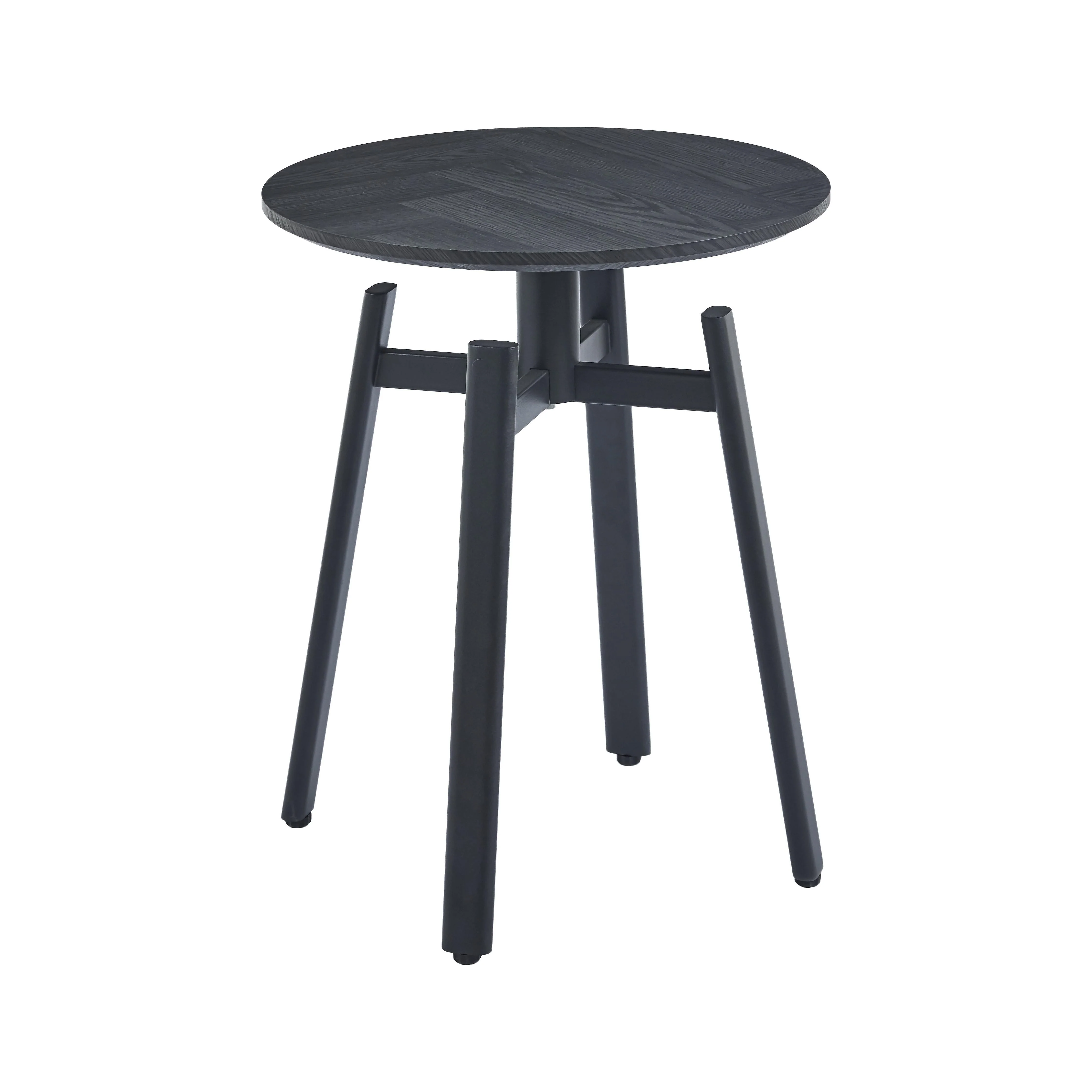 שולחן סלון עגול מיגו שחור קוטר 45 - Image 2