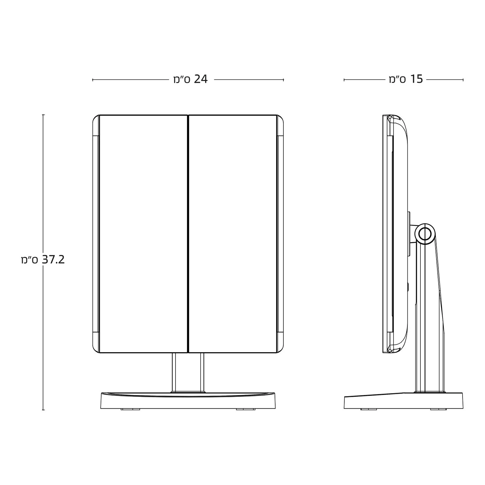 מראת איפור עם תאורה 3 כנפיים X1, X1, X3, X5, X10 - Image 3