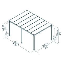 גזיבו Milano גג שטוח אפור כהה 3X4.3 מבית פלרם - Canopia - Image 4