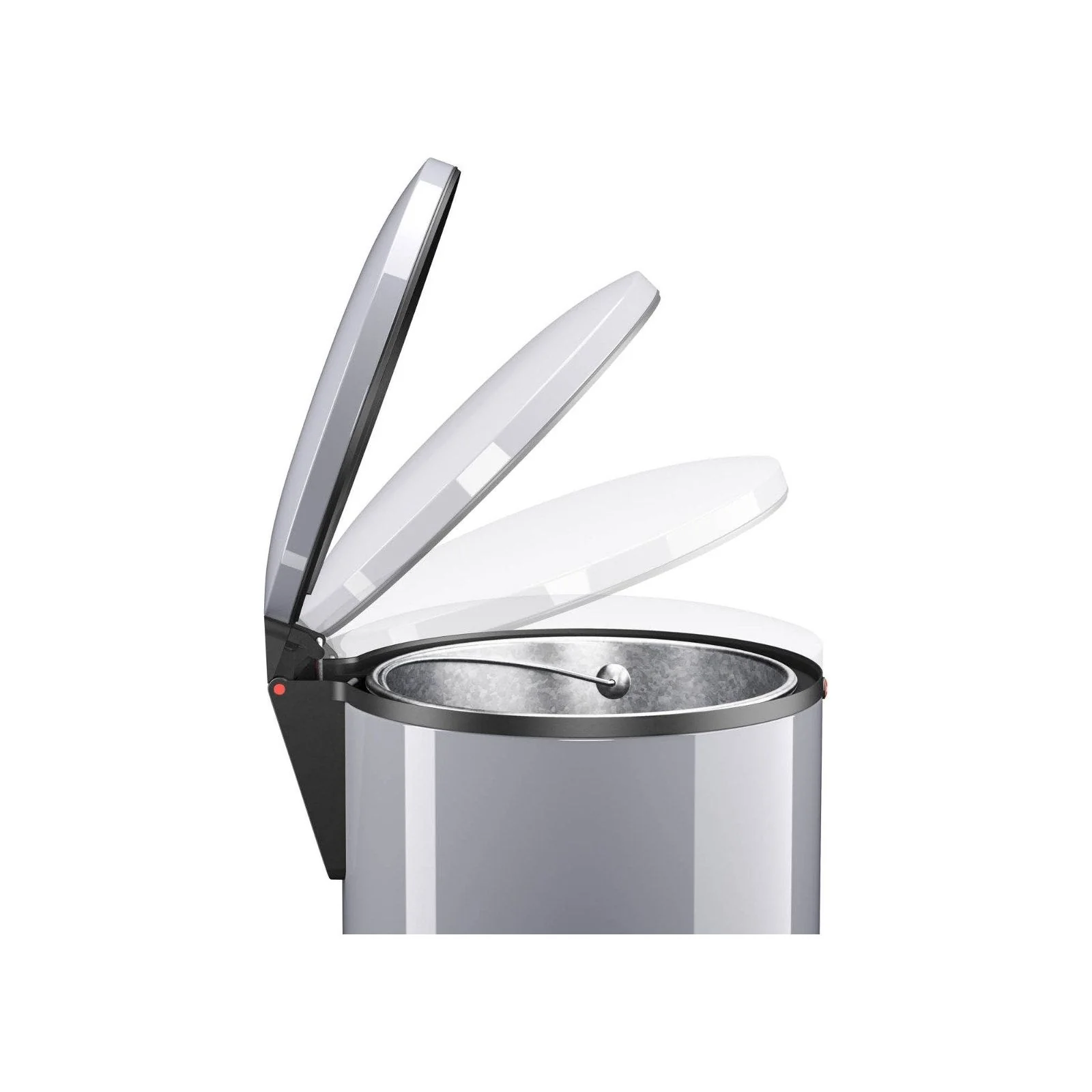 פח אשפה דוושה עגול 25 ליטר Hailo גרמניה סדרת Pure L כסוף - Image 6