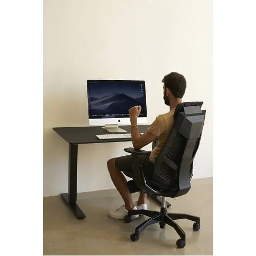 שולחן עבודה פנאומטי רוחב 120 ס"מ דגם Sit Stand Table מבית Keisar שחור - Image 4