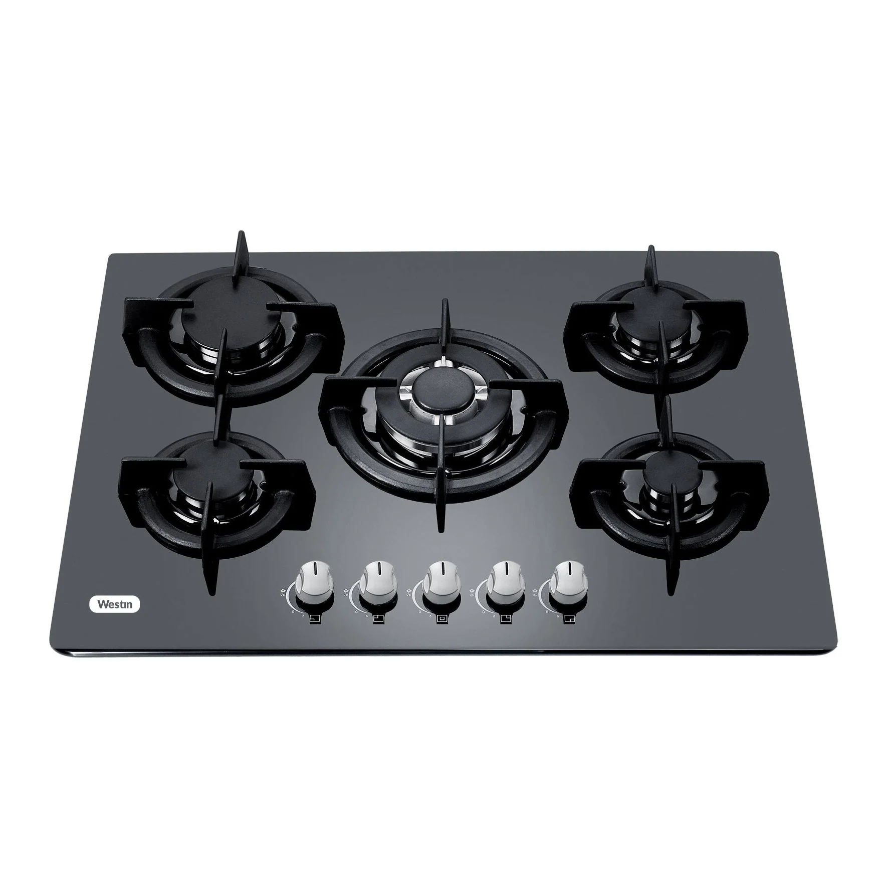 כיריים גז 5 להבות 70 סמ שחור דגם WES-GH500GB של WESTIN