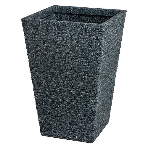 עציץ פלסטיק לידס מרובע 30*30 ס"מ אפור - Image 2