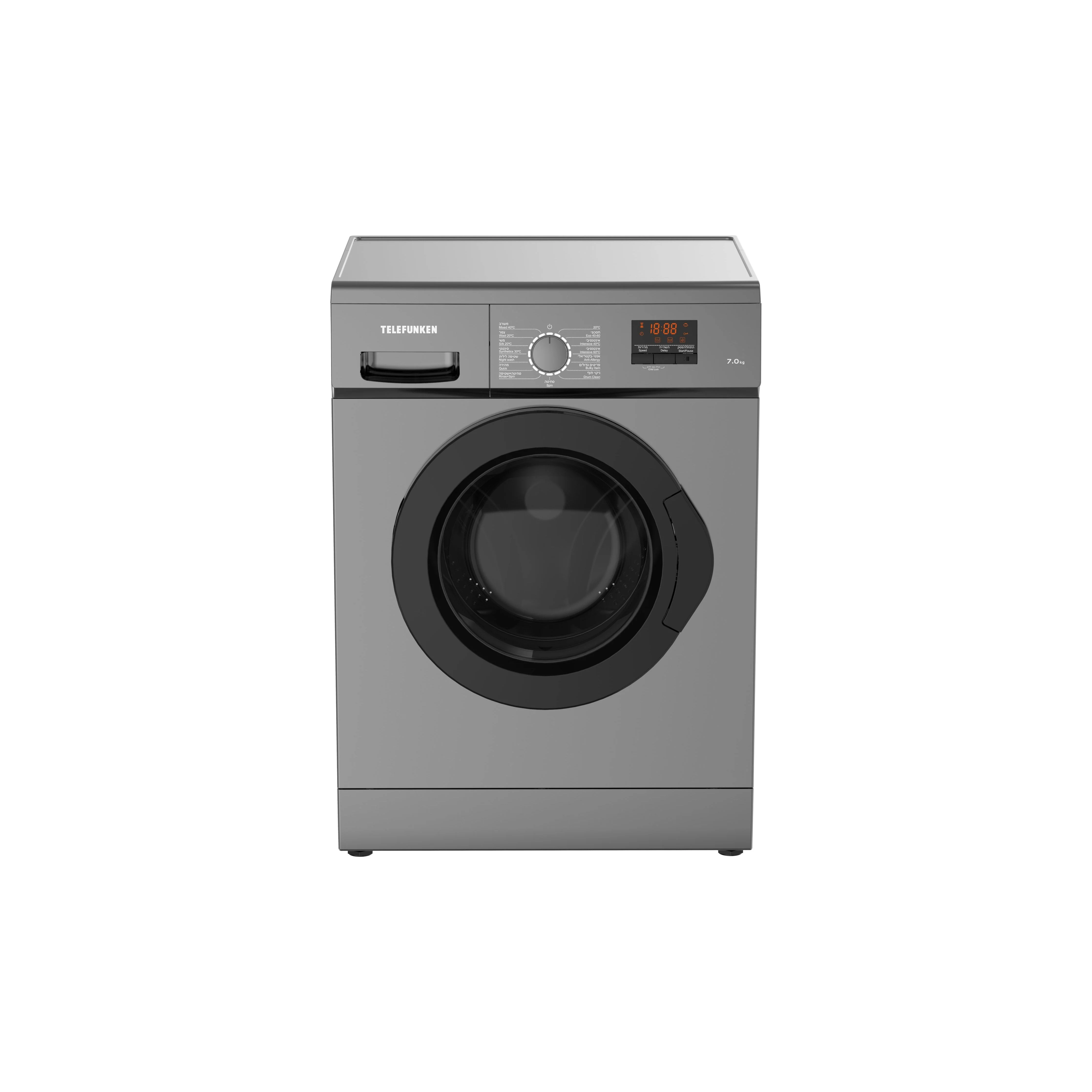 מכונת כביסה 7 ק"ג אפור דגם TWM700Q7 של TELEFUNKEN - Image 2