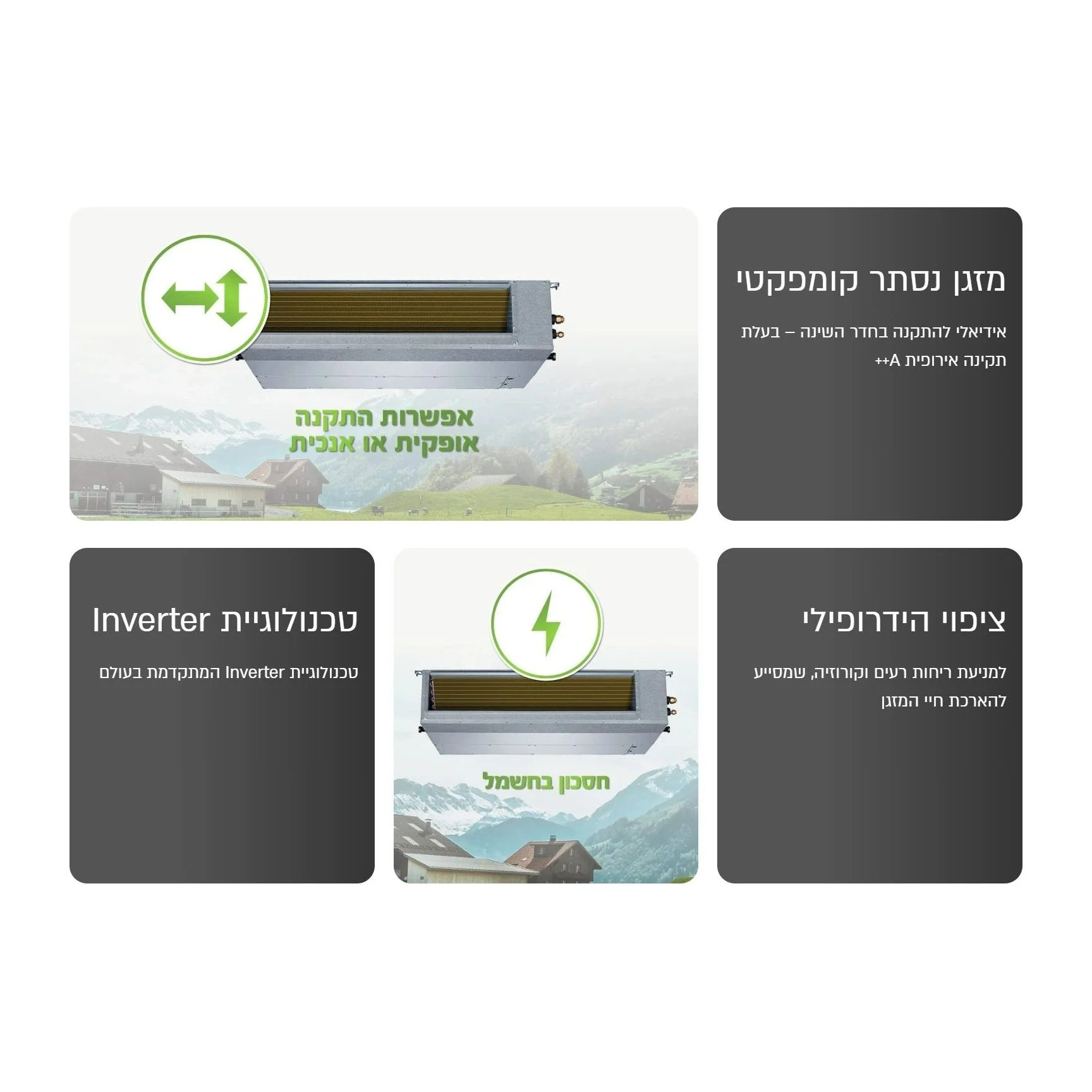 מזגן נסתר אלקטרה דגם Electra LD Inverter 170 - Image 3
