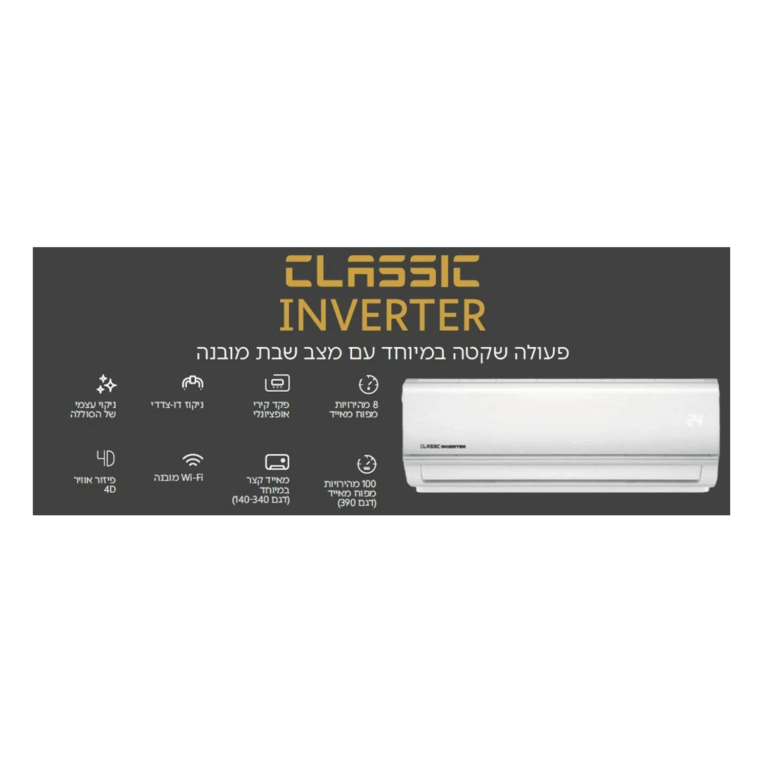 מזגן עילי אלקטרה דגם ELECTRA CLASSIC INVERTER 140 - Image 4