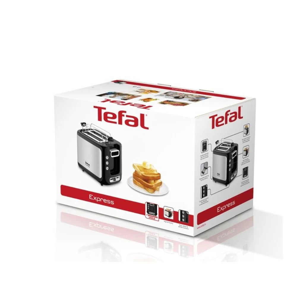 מצנם 2 פרוסות 850W כסוף שחור דגם TT365027 של טפאל