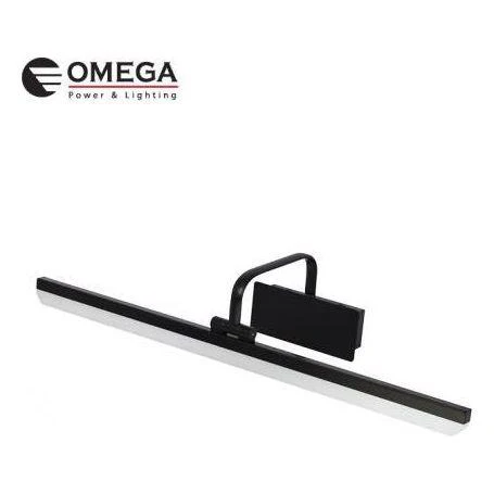 גוף תאורה לאמבטיה צמוד קיר מתכוונן 58cm IP44 BRIDGE שחור 4000K/3000K CCT 12W