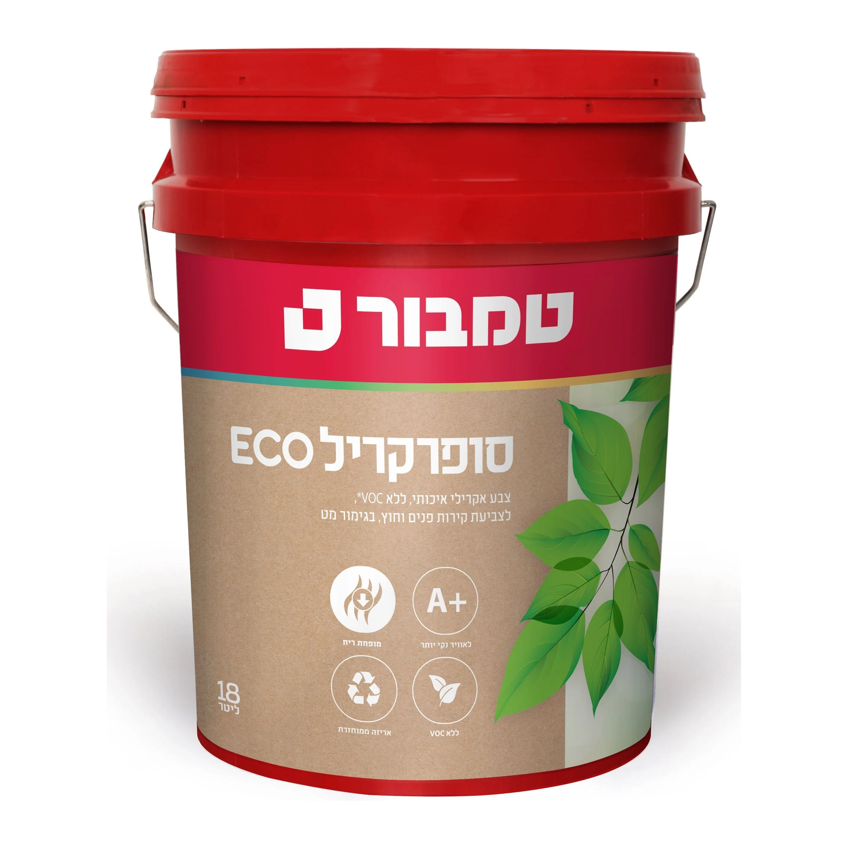 סופרקריל אקו מט לבן / פסטל 18 ליטר