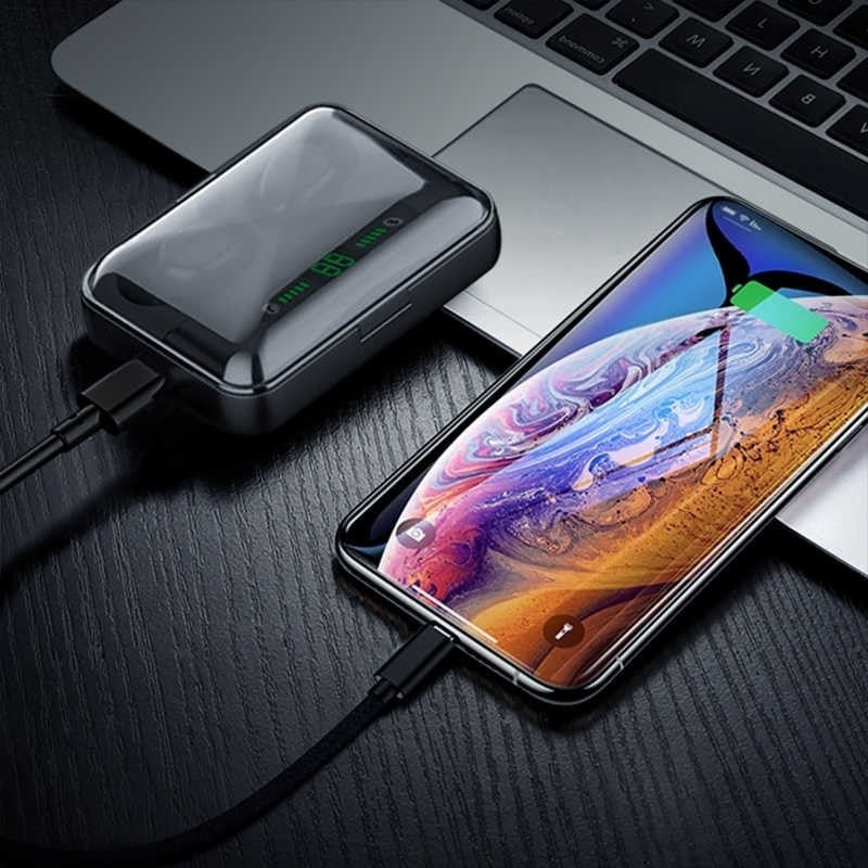 אוזניות כפתור Bluetooth TWS אלחוטיות עם סוללת גיבוי דגם HY679 - Image 2