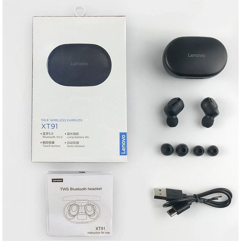 אוזניות TWS Lenovo XT91 בצבע שחור - Image 3