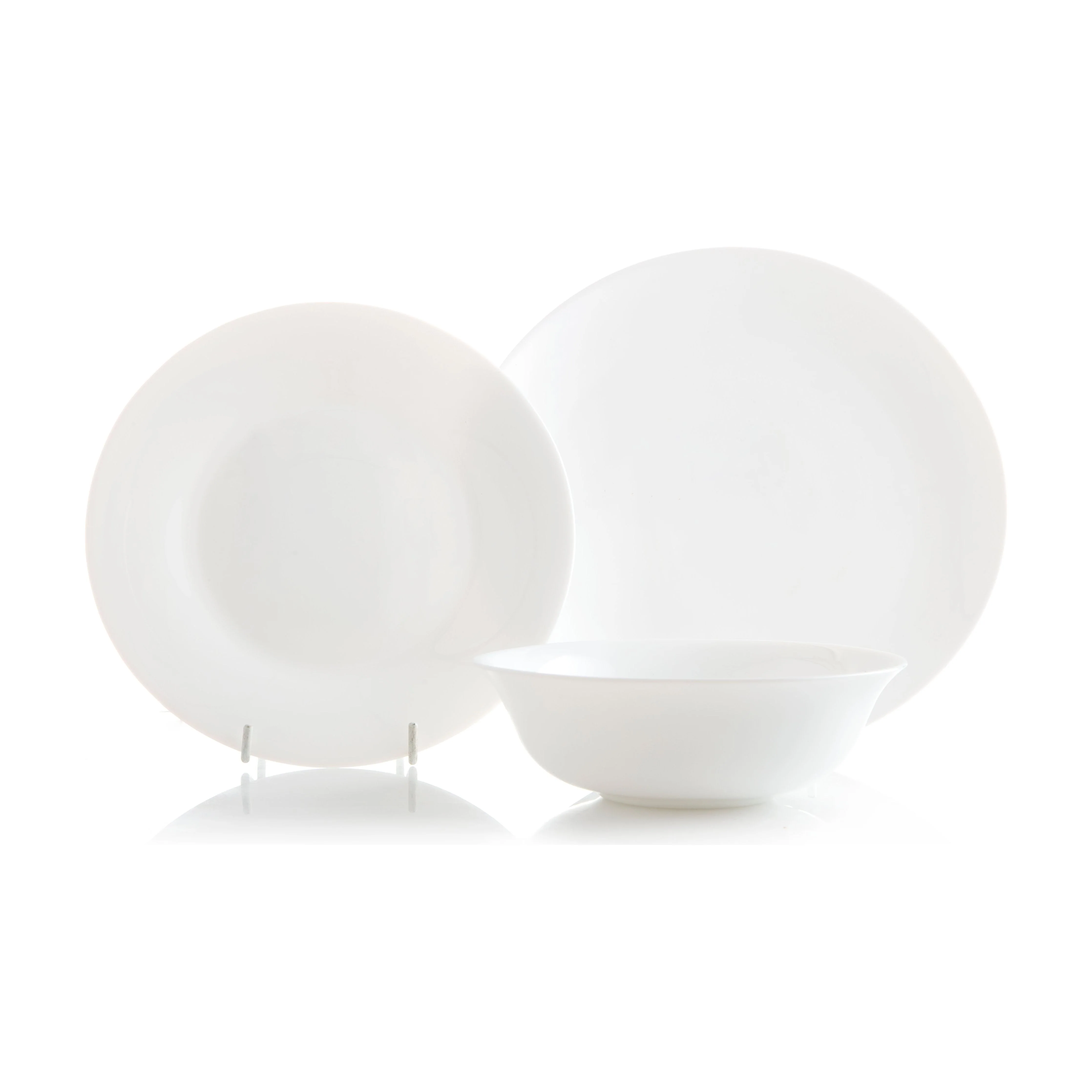 Opal Glass  מערכת אוכל 18 חלק  לבן זכוכית אופלית