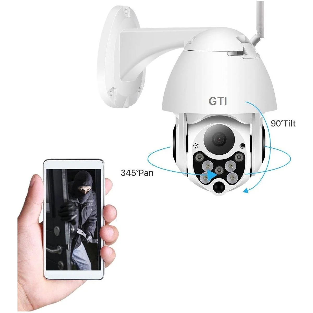 מצלמה אבטחה HD IP חיצונית ממונעת  עם ראיית לילה IR דגם GTI xt79 - Image 3
