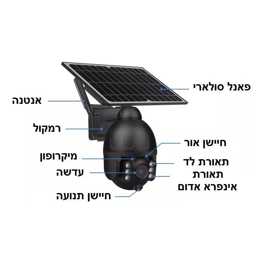 מצלמת אבטחה אלחוטית סולארית 360 דגם A מבית VisionTek - Image 4